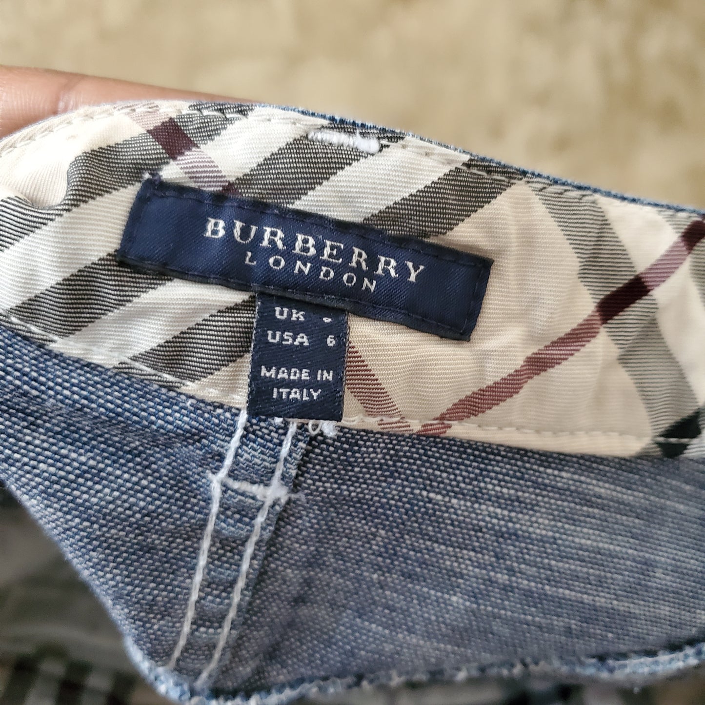 Burberry Pleated Denim Skirt