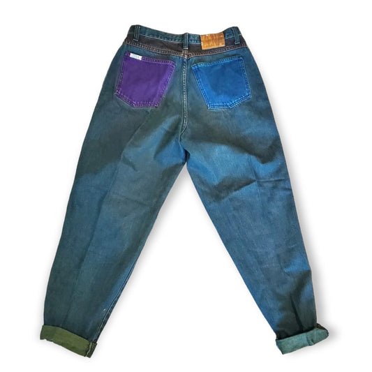 80s Color Block Jeans